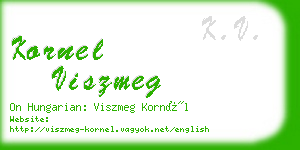 kornel viszmeg business card